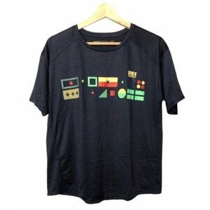 REI Dark Blue Screen Gamer Print Crew Neck Athletic T-Shirt L